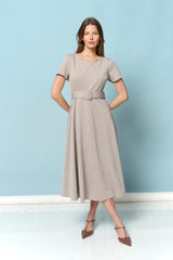 שמלת סקובה שילוב חגורה