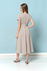 שמלת סקובה שילוב חגורה