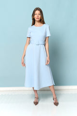 שמלת סקובה שילוב חגורה