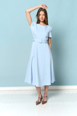 שמלת סקובה שילוב חגורה