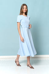 שמלת סקובה שילוב חגורה