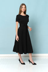 שמלת סקובה שילוב חגורה