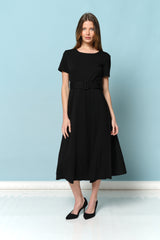 שמלת סקובה שילוב חגורה