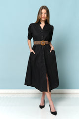 שמלה מכופתרת+חגורה