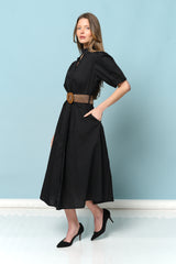 שמלה מכופתרת+חגורה