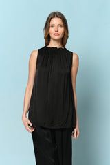 טופ סאטן כיווץ צווארון אדל