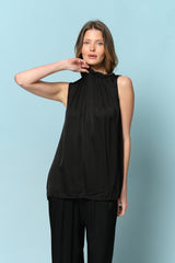 טופ סאטן כיווץ צווארון אדל