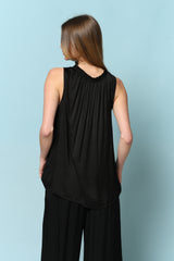 טופ סאטן כיווץ צווארון אדל