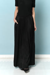 חצאית גומי סאטן כיסים