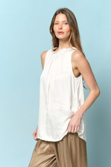 טופ סאטן כיווץ צווארון אדל