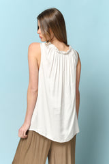 טופ סאטן כיווץ צווארון אדל