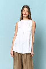 טופ סאטן כיווץ צווארון אדל