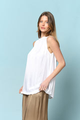 טופ סאטן כיווץ צווארון אדל