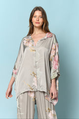 מכופתרת סאטן פרחים