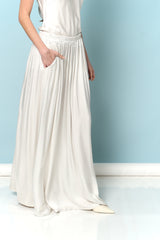 חצאית גומי סאטן כיסים