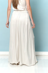 חצאית גומי סאטן כיסים