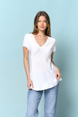 Jenny טופ סאטן שרוול קצר