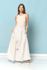 חצאית פרח סאטן