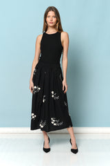 חצאית כותנה פרח רקום