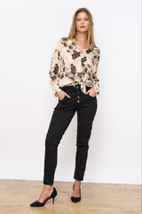 מכופתרת קשירה מודפסת