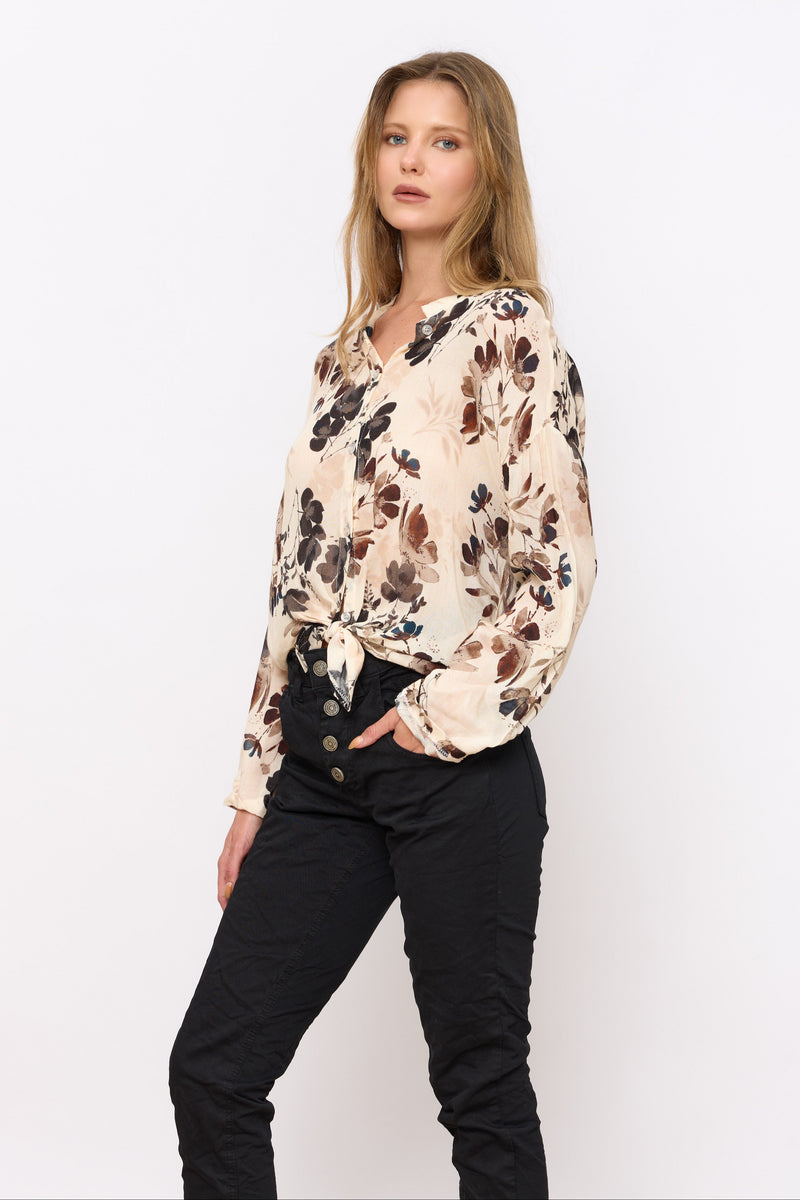 מכופתרת קשירה מודפסת