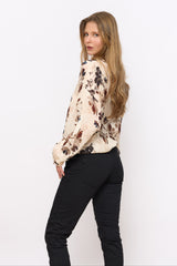 מכופתרת קשירה מודפסת