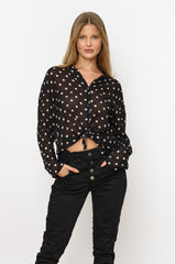 מכופתרת קשירה מודפסת