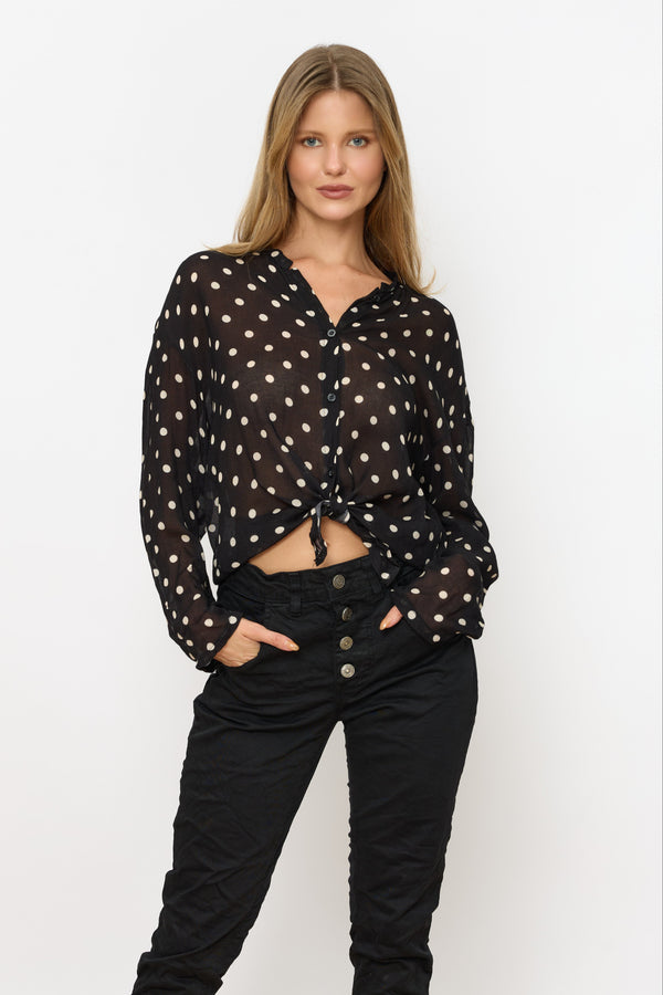 מכופתרת קשירה מודפסת