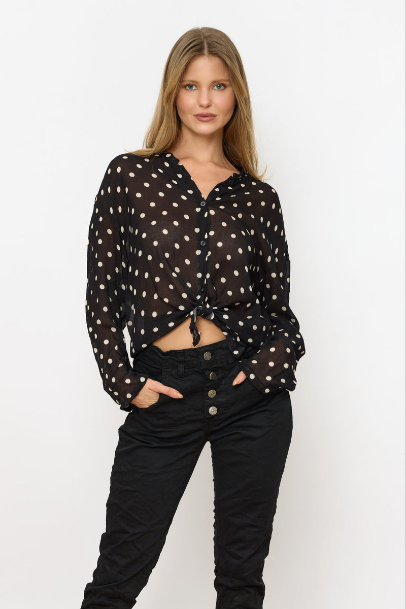 מכופתרת קשירה מודפסת