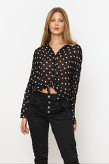 מכופתרת קשירה מודפסת