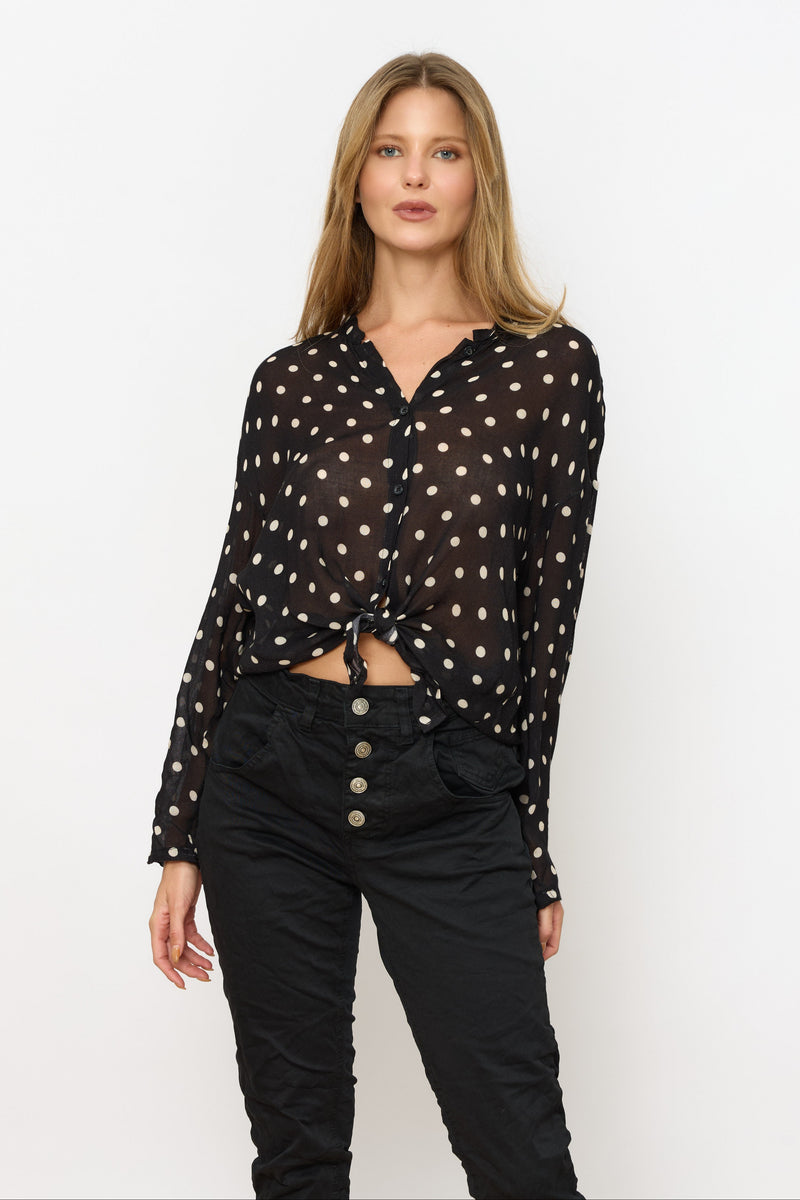 מכופתרת קשירה מודפסת