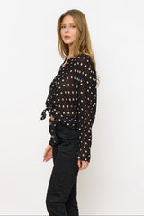 מכופתרת קשירה מודפסת