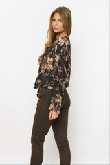 מכופתרת קשירה מודפסת