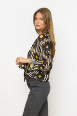 מכופתרת קשירה מודפסת