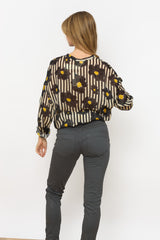 מכופתרת קשירה מודפסת