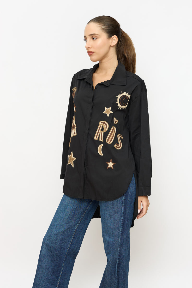 PARIS מכופתרת רקמה