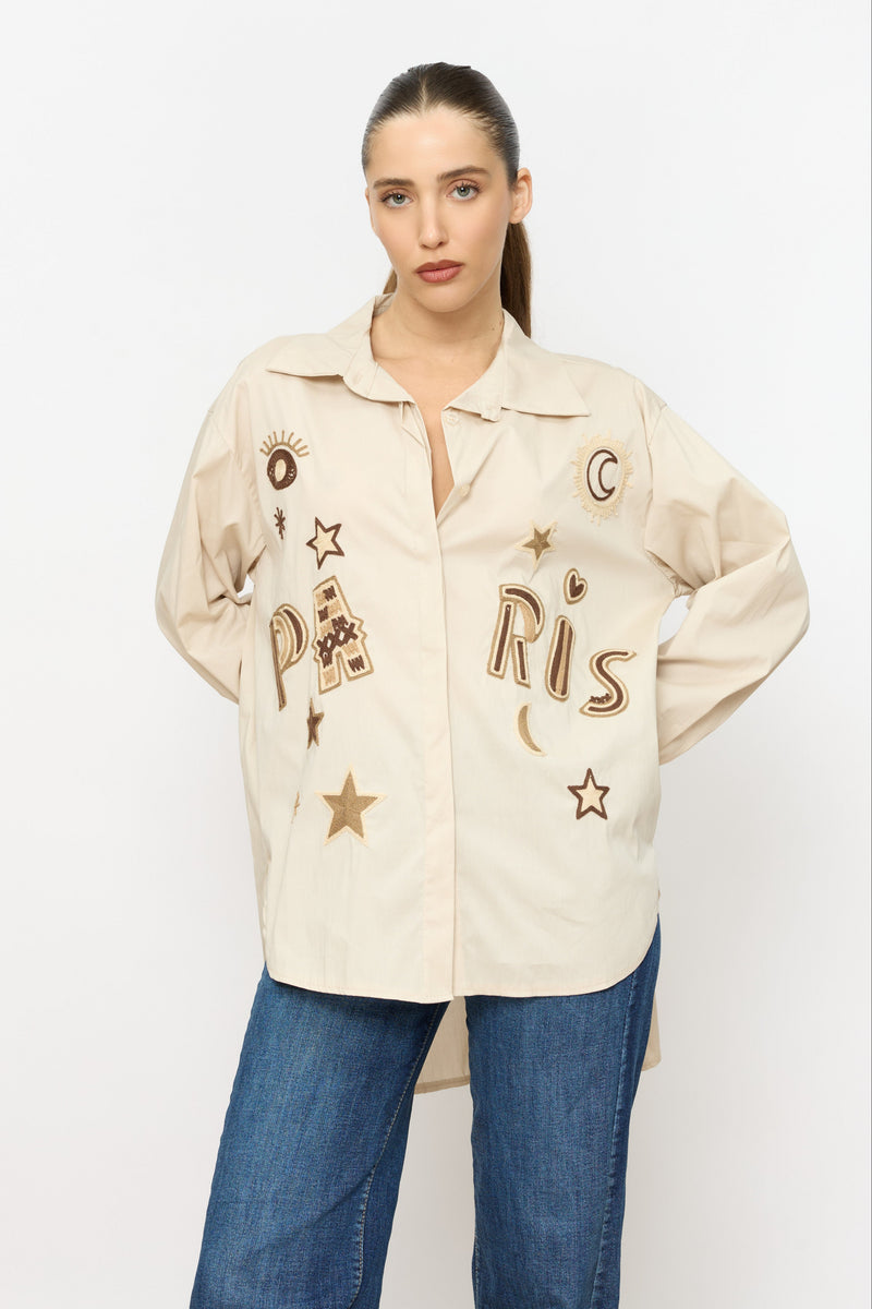 PARIS מכופתרת רקמה