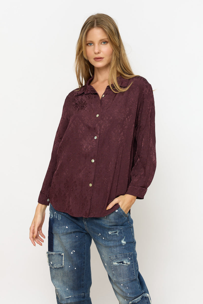 מכופתרת סאטן ברוקאד