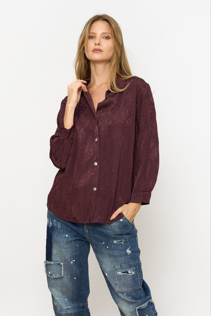 מכופתרת סאטן ברוקאד