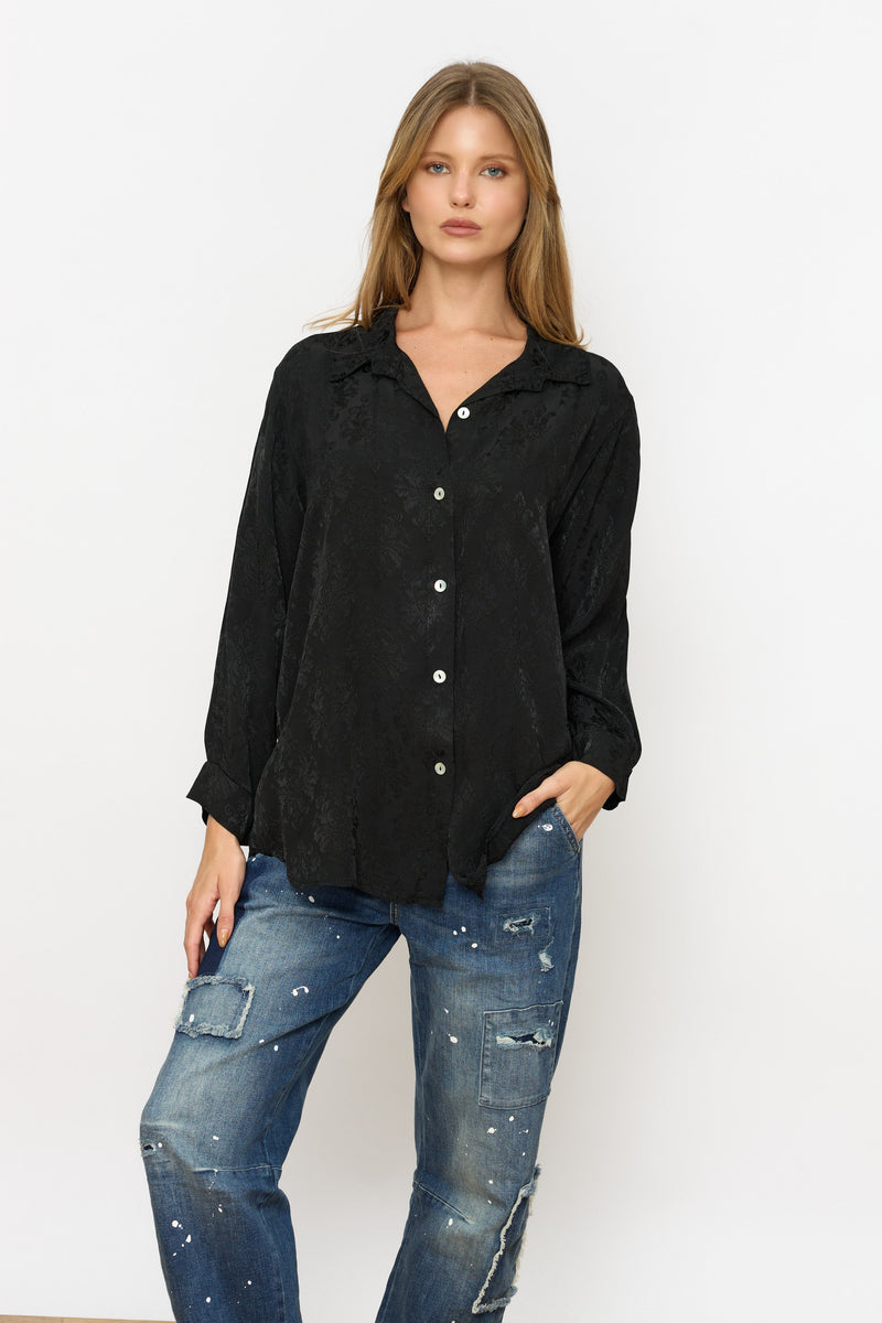 מכופתרת סאטן ברוקאד