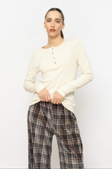 שינה עגול שרוול ארוך T