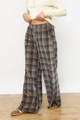 מכנס רחב קטיפה מודפס