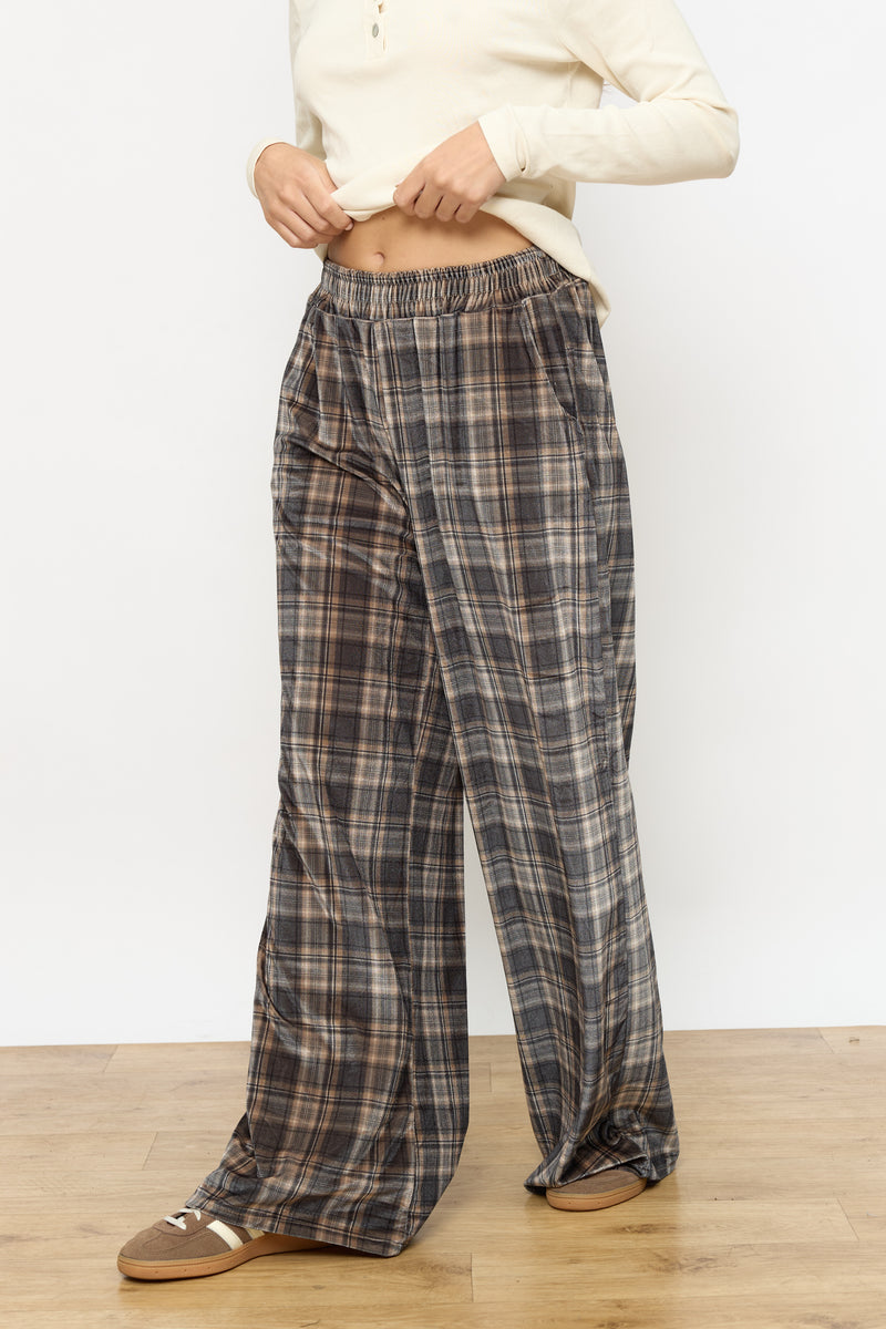 מכנס רחב קטיפה מודפס