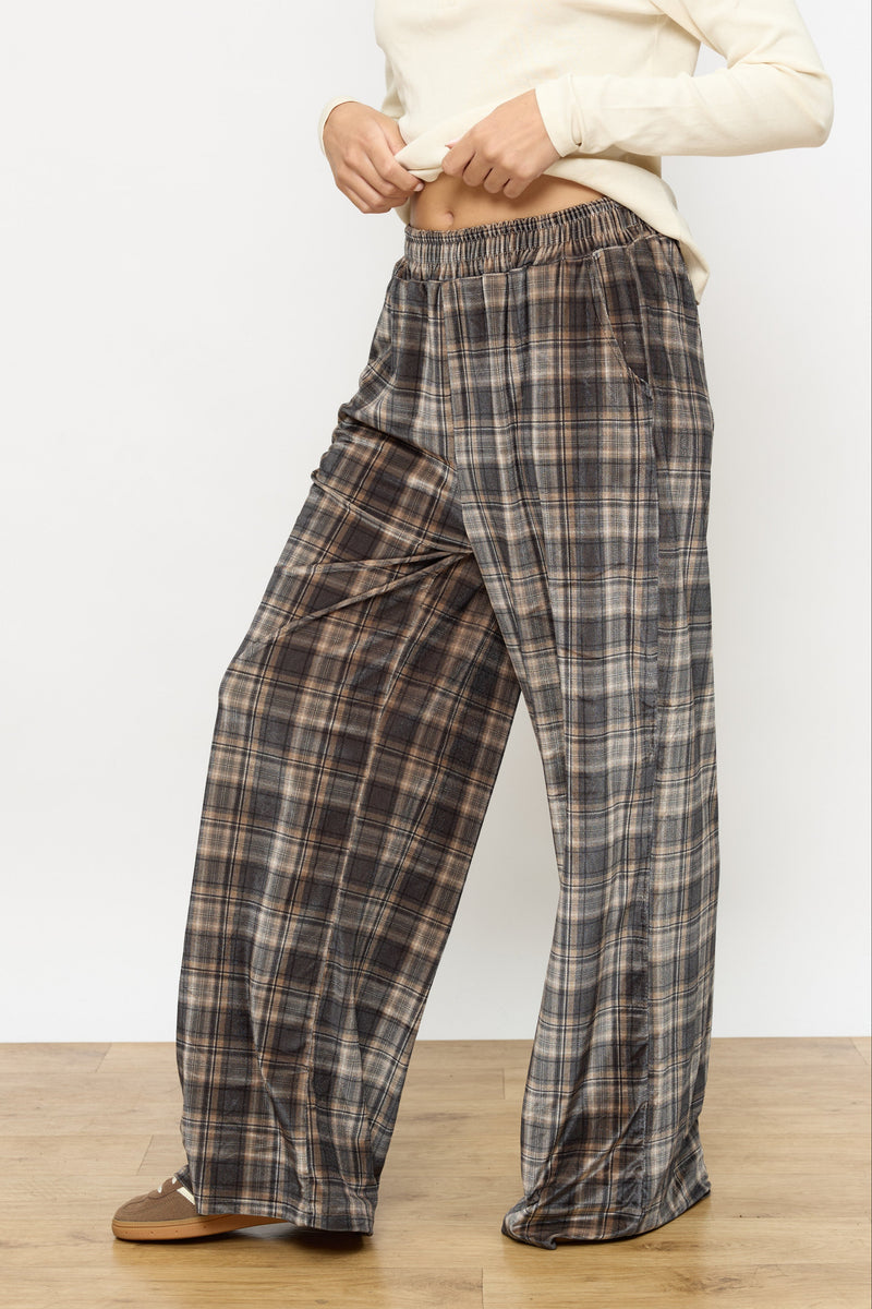 מכנס רחב קטיפה מודפס