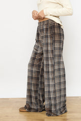 מכנס רחב קטיפה מודפס