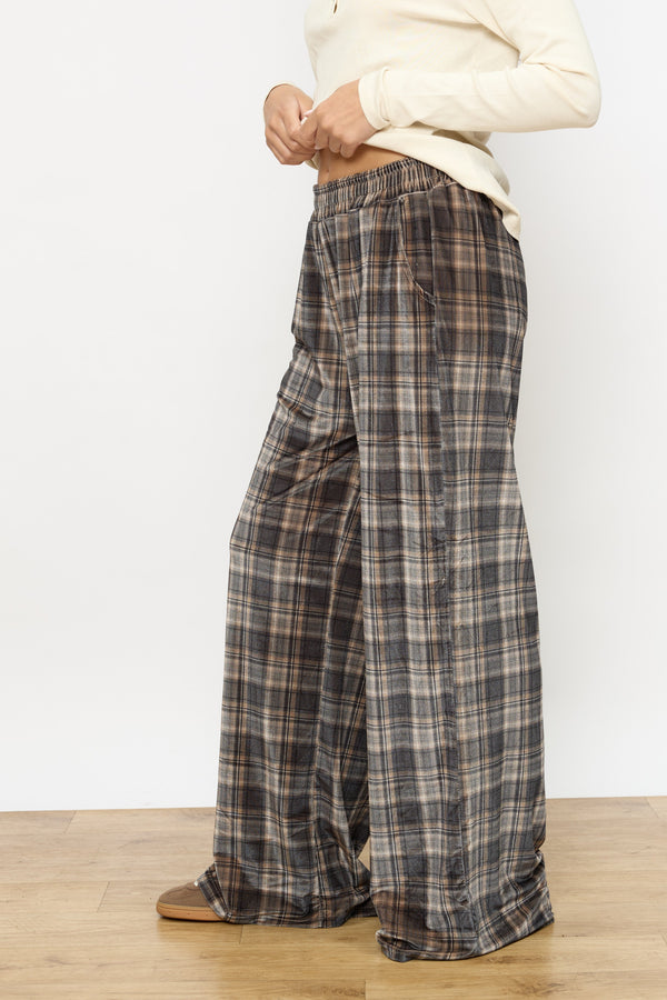 מכנס רחב קטיפה מודפס