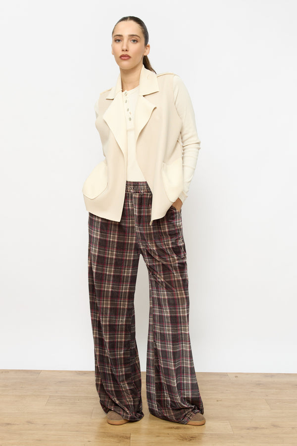 מכנס רחב קטיפה מודפס