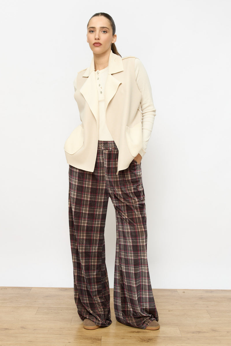 מכנס רחב קטיפה מודפס