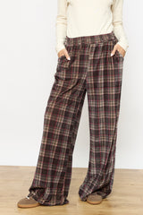 מכנס רחב קטיפה מודפס