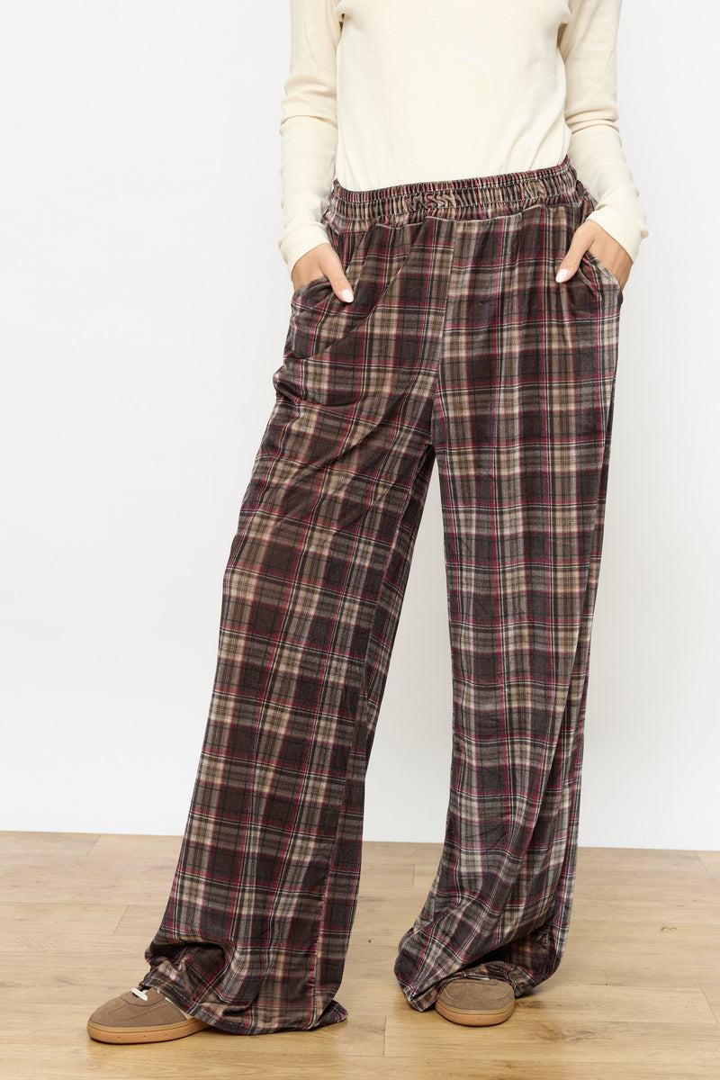 מכנס רחב קטיפה מודפס